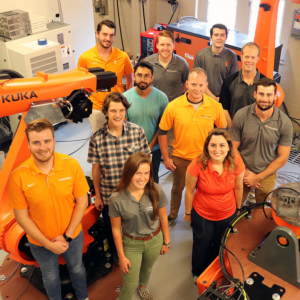 photo of graduate engineers from above