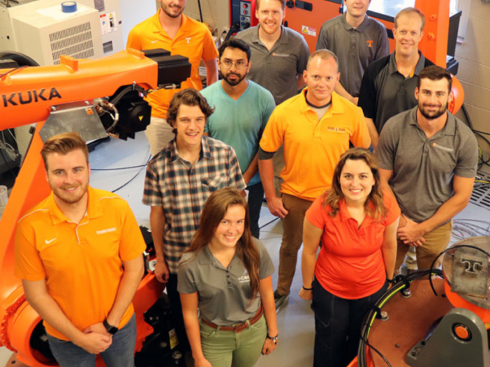 photo of graduate engineers from above